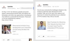 Quintiles Google+ feed