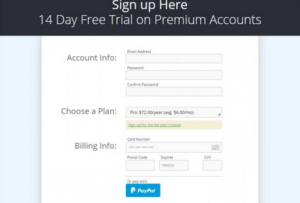 sign up page